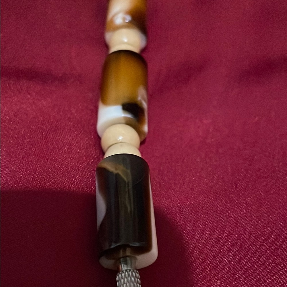 Hand Crafted Brown and Cream Necklace with Organic Beads - Picture 2 of 4